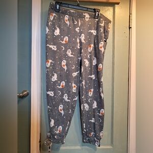 Gray Ghost Print Pajama Pants